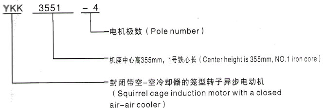 YKK系列(H355-1000)高压YJTG-250M-2A/55KW三相异步电机西安泰富西玛电机型号说明